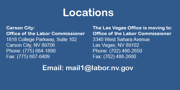 Nevada Labor Commissioner Office Locations